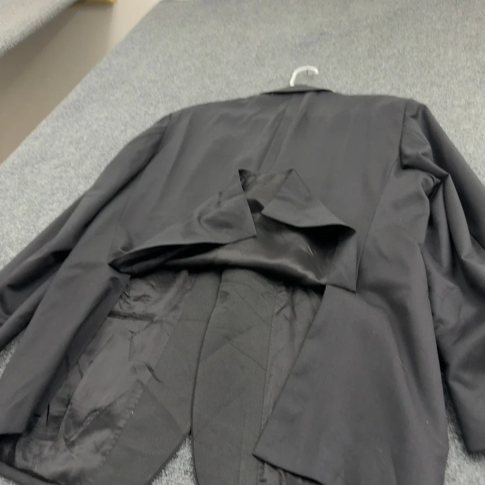Saks Fifth Avenue Ermenegildo Zegna Blazer Mens 46 Black Wool Double Vent Formal